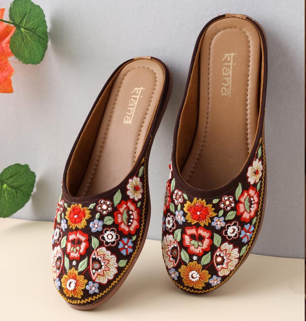 Kiana Fancy Wear Women Embroidered Indian Mojari Collection